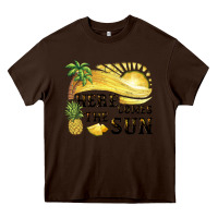 Chocolate Brown here comes the sun Heavy Core Tee - BarkalooDesign