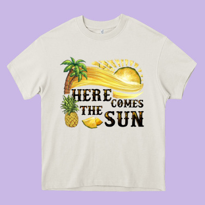 Here Comes The Sun Heavy Core Tee Designed By Barkaloodesign