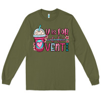Army Green v is for valentine venti coffee cup Long Sleeve Tee - OliviaCreatesArt