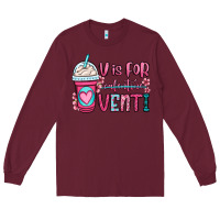 Burgundy v is for valentine venti coffee cup Long Sleeve Tee - OliviaCreatesArt