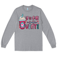 Heather Grey v is for valentine venti coffee cup Long Sleeve Tee - OliviaCreatesArt