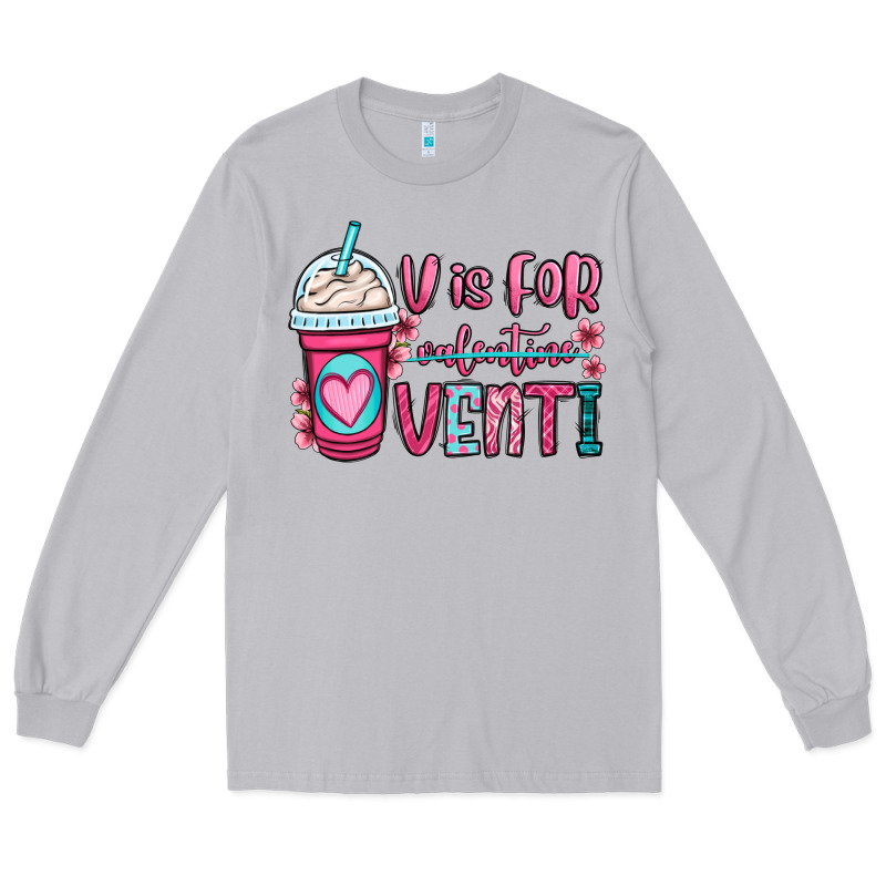 V Is For Valentine Venti Coffee Cup Long Sleeve Tee by OliviaCreatesArt | Teevron