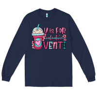 Navy v is for valentine venti coffee cup Long Sleeve Tee - OliviaCreatesArt