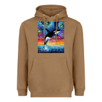 Toasted Coconut Orca Killer Whale Starry Night Colorful Ocean Art By Aja Heavyweight Hoodie - trangStudio
