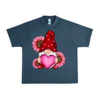 Midnight Navy valentine's day with sunflowers gnomes Urban Heavy Tee - RanaPortraitStore
