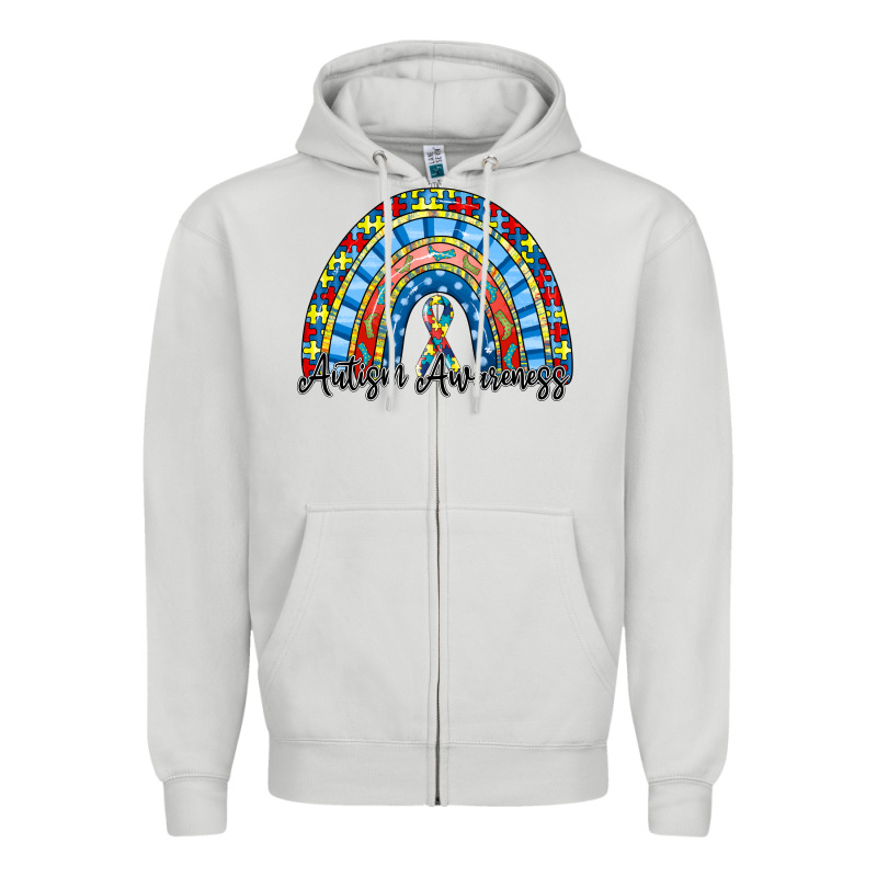 Autism Awareness Rainbow Zipper Hoodie by RacoonDesign | Teevron