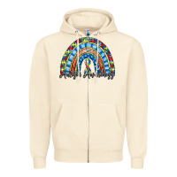 Sandshell autism awareness rainbow Zipper Hoodie - RacoonDesign