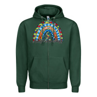 Sports Green autism awareness rainbow Zipper Hoodie - RacoonDesign