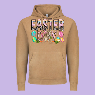 Easter Day With Rabbit Vintage Hoodie Designed By Howdyjamesfarm