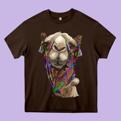 Tie Dye Camel Heavy Core Tee Designed By Barkaloodesign