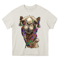 Cream tie dye camel Heavy Core Tee - BarkalooDesign