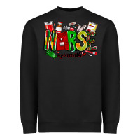 Black Nurse Juneenth Heavyweight Sweatshirt - CowhideDigitalArt