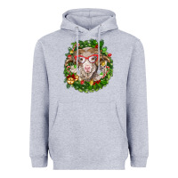 Heather Grey Christmas merino Heavyweight Hoodie - BarkalooDesign