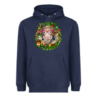 Navy Christmas merino Heavyweight Hoodie - BarkalooDesign