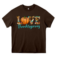 Chocolate Brown love thanksgiving pumpkin Heavy Core Tee - JahusDesignShop