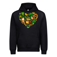 Black St Patricks heart Urban Hoodie - AdoDesignShop