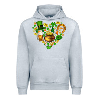 Heather Grey St Patricks heart Urban Hoodie - AdoDesignShop