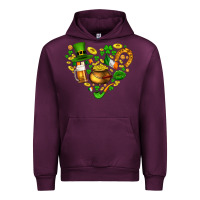 Mauve Wine St Patricks heart Urban Hoodie - AdoDesignShop