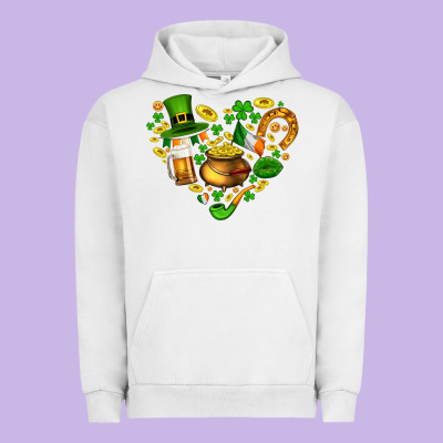St Patricks Heart Urban Hoodie Designed By Adodesignshop