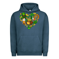 Pigment Midnight Navy St Patricks heart Urban Hoodie - AdoDesignShop