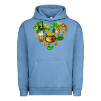 Pigment Pebble Blue St Patricks heart Urban Hoodie - AdoDesignShop