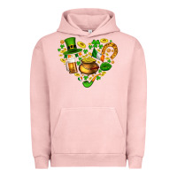 Pigment Salmon St Patricks heart Urban Hoodie - AdoDesignShop