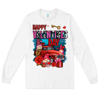 White happy valentines day with gnomes and truck olivia Long Sleeve Tee - OliviaCreatesArt