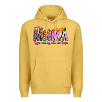 Antique Gold This Mama is chilling with her Premium Hoodie - CowhideDigitalArt