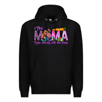 Black This Mama is chilling with her Premium Hoodie - CowhideDigitalArt
