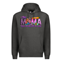 Charcoal Heather This Mama is chilling with her Premium Hoodie - CowhideDigitalArt