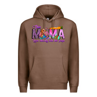 Chestnut This Mama is chilling with her Premium Hoodie - CowhideDigitalArt