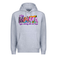 Heather Grey This Mama is chilling with her Premium Hoodie - CowhideDigitalArt