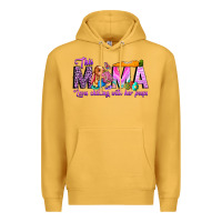 Mustard This Mama is chilling with her Premium Hoodie - CowhideDigitalArt