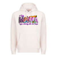 Pale Pink This Mama is chilling with her Premium Hoodie - CowhideDigitalArt