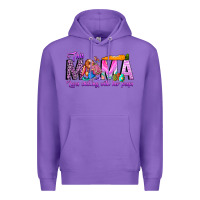 Purple This Mama is chilling with her Premium Hoodie - CowhideDigitalArt