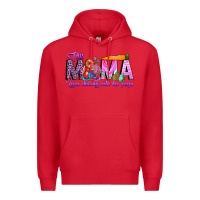 Red This Mama is chilling with her Premium Hoodie - CowhideDigitalArt