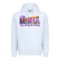 White This Mama is chilling with her Premium Hoodie - CowhideDigitalArt