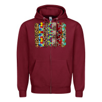 Burgundy autism brushstore Zipper Hoodie - RacoonDesign