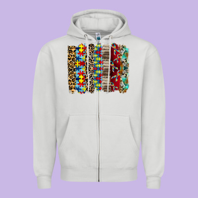 Autism Brushstore Zipper Hoodie Designed By Racoondesign