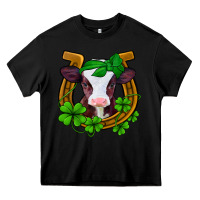 Black lucky horseshoe 4 leaf clover baby calf Heavy Core Tee - Jasminsmagicworld