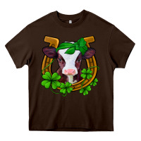Chocolate Brown lucky horseshoe 4 leaf clover baby calf Heavy Core Tee - Jasminsmagicworld