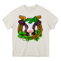 Cream lucky horseshoe 4 leaf clover baby calf Heavy Core Tee - Jasminsmagicworld