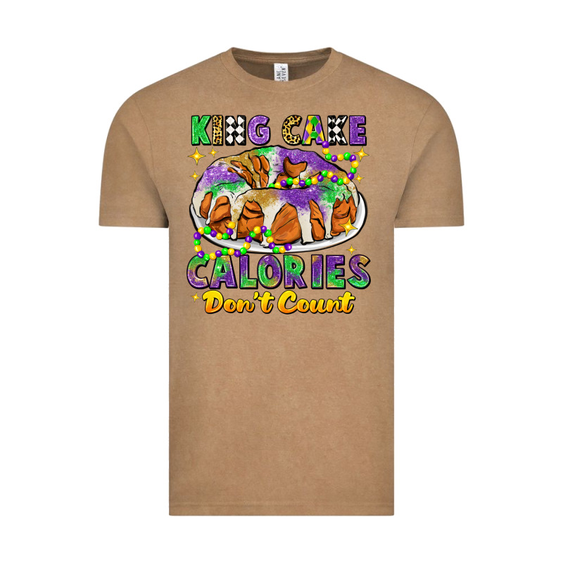King Cake Calories Dont Count Mardi Gras Vintage Tee by CowGirlArtShop | Teevron