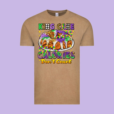 King Cake Calories Dont Count Mardi Gras Vintage Tee Designed By Cowgirlartshop