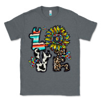 Charcoal Heather love autism Classic Tee - CowhideDigitalArt
