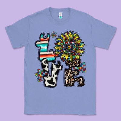 Love Autism Classic Tee Designed By Cowhidedigitalart
