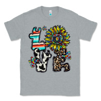 Heather Grey love autism Classic Tee - CowhideDigitalArt
