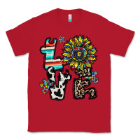 Red love autism Classic Tee - CowhideDigitalArt