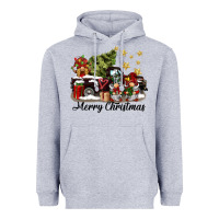 Heather Grey merry christmas gnomes truck Heavyweight Hoodie - BarkalooDesign