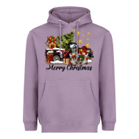 Lavender merry christmas gnomes truck Heavyweight Hoodie - BarkalooDesign